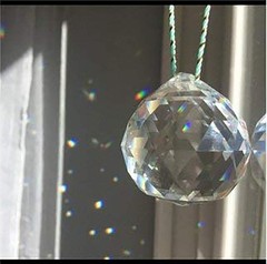Hanobo 20mm Clear Feng Shui Crystal Ball Prisms Pendant 10cm,