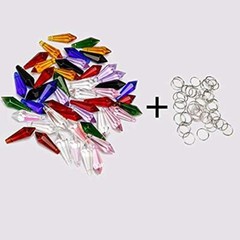 50pcs 38mm Crystal Icicle Pendant Chandelier Prisms Drops Lamp Candle Holders Cu