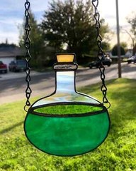 Stained Glass Potion Bottle Slime Green Magic Witch Made to Order