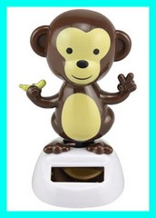 Solar Swinging Monkey Novelty Collectible Toy Bubble Head Solar Powered