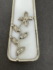 VTG Opalescent Stained-Glass Wedding Rings Cross 6.5” L X 3.5” W Religious Gift