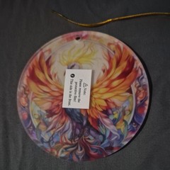 Phoenix Ornament Suncatcher Double Sided Round Dyed Acrylic Art Decor