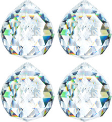 4 Pack 40MM Clear Crystal Prism Ball Suncatchers Rainbow Pendants Maker, Hanging