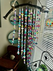Colorful Rainbow Sun Catcher Mobile Porch Window Art Boho Crystal Beaded Charms