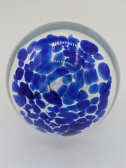 Gorgeous Kitras Speckled Blue Spirit Tree Witch Ball LG. Sphere/ Orb Suncatcher