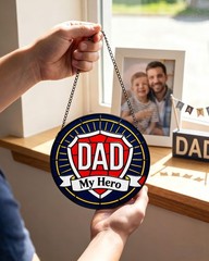 Dad Stained Glass Window Hanging Birthday Fathers Gifts for Father Grandfathe…
