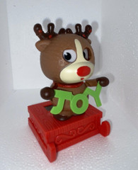 Solar Power Dancer Dancing Blinking Reindeer Christmas Joy Rocking Rudolph Desk