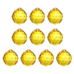 10 Pack 24mm / 0.94Inch Crystal Ball Prisms, Golden