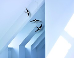3 Swallow Hanging Mobile – 20 Inches – Premium-Grade Cardstock – Handmade in Den