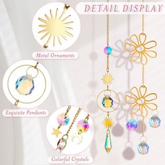 16 Pcs Crystals Suncatcher Colorful Hanging Sun Catcher for Window with Chain…