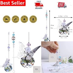 Handmade Butterfly Crystal Ball Prism Rainbow Maker for Elegant Home Decor