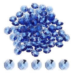 14mm Glass Octagon Beads, Sun Catcher Beads Bulk 150 Pcs & Light Blue