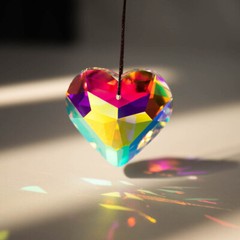 Heart Pendant Suncatcher Rainbow Crystal Window Hanging Prism Decoration Gifts