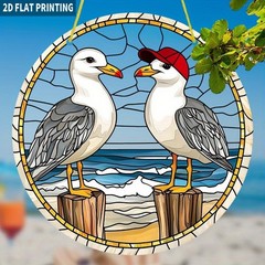 Coastal Seagull Acrylic Suncatcher Beach Vibe Garden Patio Living Room Decor