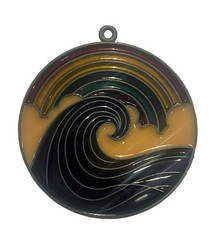 VTG Rainbow Cloud Wave Water Ocean Suncatcher Faux Stained Glass Window 5’