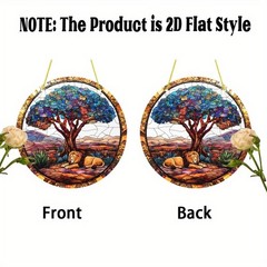Lion & Tree Acrylic Suncatcher 2D Print Safari Theme Home Window Hanging Decor