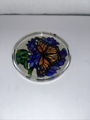 Vintage Joan Baker Designs Stained Glass Monarch Butterfly Wings Set Of 4 Boxed