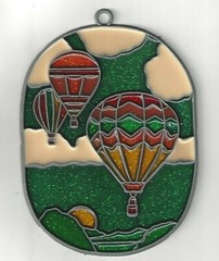 Hot Air Balloon Suncatcher or Ornament w/Suction cup (New Old Stock)