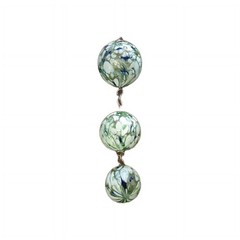Hanging Chained 3 Glass Balls 6″ 4″ 3″ Green White Blue Spring Tree Witch HEAVY