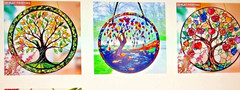 3 – DIFFERENT ACRYLIC FLAT SUNCATCHER/WINDOW DECORATIONS 7.8″