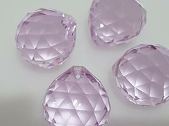 30mm Crystal Ball mauve- suncatcher craft chandelier window hanging prism purple