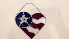 HANDMADE PATRIOTIC STAINED GLASS SUN CATCHER