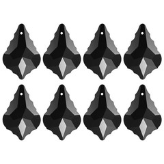 8PCS Crystal Maple Leaf Prisms, 38mm/1.5″ Pendant Hanging [Black]