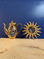 Minature Suncatchers, Teapot with Crystal, Sunray with Crystal, Suction Cup,
