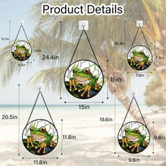 “Stained Glass Frog Sun Catcher – Colorful Window Decor for Home & Gifts”