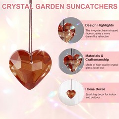 1 Pack Colorful Garden Suncatchers, Hanging Crystals for Windows [Red]