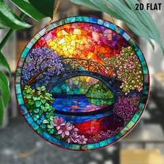 Vibrant Garden Bridge Acrylic Suncatcher Nature Lover Window Hanging Decoration