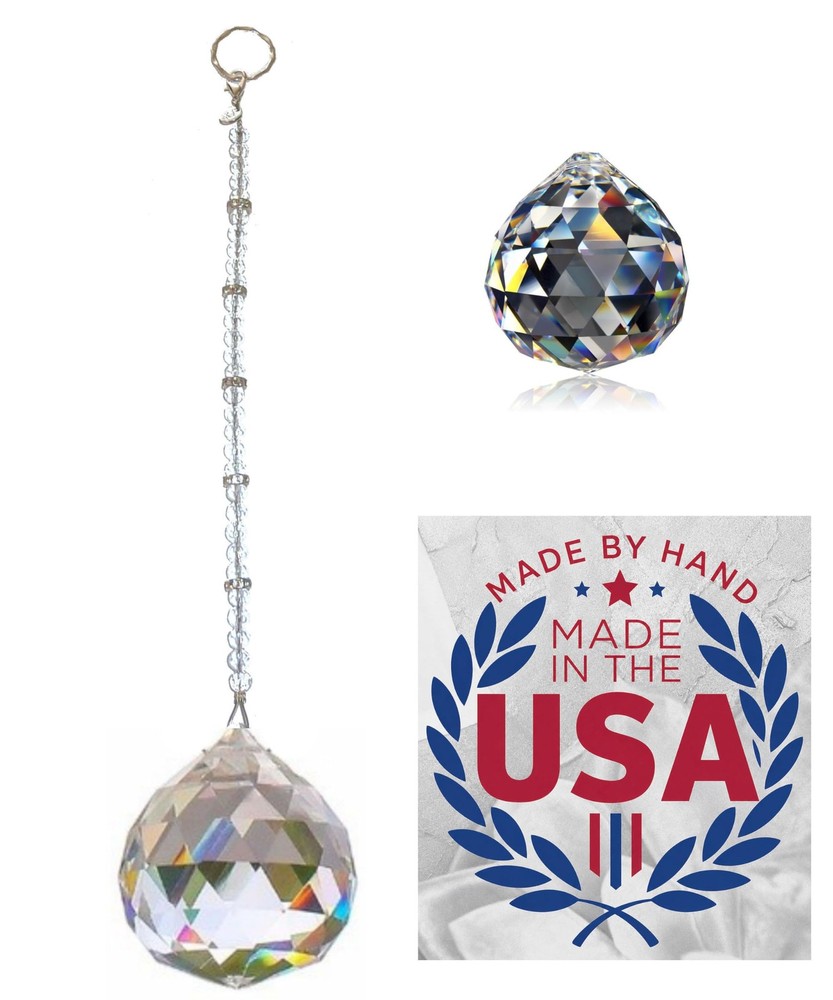 Crystal Car Charm Rearview Mirror Hanging Ornament 30mm Crystal