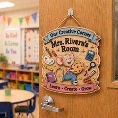 If You Give Mouse Cookie Inspired Kids Room Classroom Wooden Sign with Rope