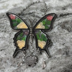 Butterfly Suncatcher with I Love You Mom hanging charm