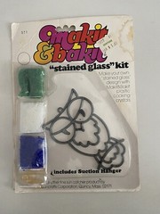Vtg Makit & Bakit Stained Glass Suncatcher Ornament Kit Owl On Branch MCM READ