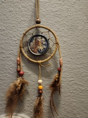 New Suncatcher Ripple Glass Hand Painted By Amia Studio Leather Wooded Beads