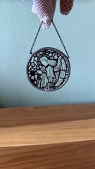 Vintage Angel Stained Glass Style Hanging Suncatcher 2.5” Round