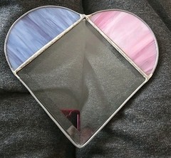 Handcrafted Stained Glass Heart. 7 inches tall, 8.5 inches across.