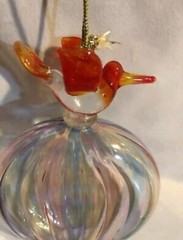 2003 Avon Glass Hummingbird Suncatcher Window Ornament Iridescent Vintage