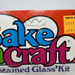 NOS Vintage 1986 BAKE-A-CRAFT ‘Stained Glass’ Kit 5011 Blue Seashell Suncatcher