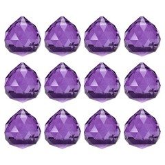 12-Pack Crystal Ball Prisms, 33.5mm/1.32 Inch Pendant Hanging [Violet]