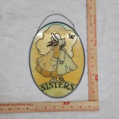 Joan Baker Designs Sisters Stained Glass Sun Catcher Hand Painted Window Art 9×7