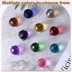12-Pack Crystal Ball Prisms, 33.5mm/1.32 Inch Pendant Hanging [Red]