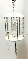 Frosted Dove in Prism Chain Birdcage Ornament-Suncatcher
