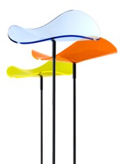 Cazador-del-sol suncatcher-10″ Tall 3.25″ Petal- Set of (3) Blue, Lemon, Orange