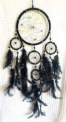 Funky New Dreamcatcher, Black with coloured beads, comes in 3 great colours