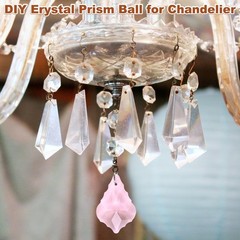 4PCS Crystal Maple Leaf Prisms, 38mm/1.5″ Pendant Hanging [Pink]