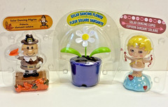 Lot of 3 Solar Powered Pals Dancing Car Dashboard Window Sill Decor Cupid Flower