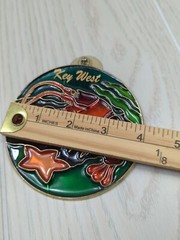 Sun catcher Key West FL lobster faux stained glass green orange yellow star