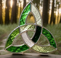 Stained Glass Hanging Suncatcher Celtic Knot Handmade in Australia